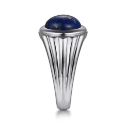 New Gabriel & Co. Wide 925 Sterling Silver Lapis Mens Ring in High Polished Finish