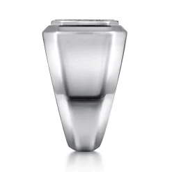 Outlet Gabriel & Co. Wide 925 Sterling Silver Signet Ring with Black Spinel in High Polish Finish
