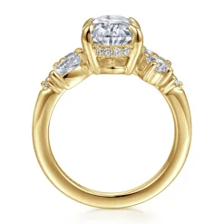 Best Gabriel & Co. Willa - 14K Yellow Gold Asymmetrical Burst Oval Diamond Engagement Ring