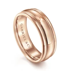 Online Gabriel & Co. William - 14K Rose Gold 7mm - Men's Wedding Band in High Polished Finish