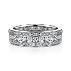 Clearance Gabriel & Co. Wilshire - Wide 14K White Gold Channel Set Diamond Anniversary Band - 1.02 ct