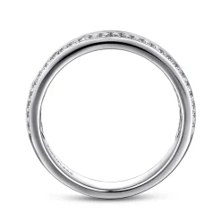 Clearance Gabriel & Co. Wilshire - Wide 14K White Gold Channel Set Diamond Anniversary Band - 1.02 ct
