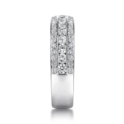 Clearance Gabriel & Co. Wilshire - Wide 14K White Gold Channel Set Diamond Anniversary Band - 1.02 ct