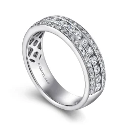 Clearance Gabriel & Co. Wilshire - Wide 14K White Gold Channel Set Diamond Anniversary Band - 1.02 ct