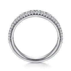 Outlet Gabriel & Co. Wilshire - Wide 14K White Gold Diamond Anniversary Band - 0.7 ct