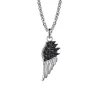 Gabriel & Co. Wing Pendant Necklace 925 Sterling Silver Black Spinel