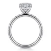 Clearance Gabriel & Co. Winslow - 18K White Gold Cushion Cut Diamond Engagement Ring