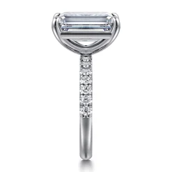 New Gabriel & Co. Winslow - 14K White Gold Emerald Cut Diamond Engagement Ring