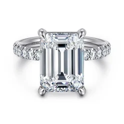 New Gabriel & Co. Winslow - 14K White Gold Emerald Cut Diamond Engagement Ring