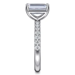 Best Gabriel & Co. Winslow - 14K White Gold Emerald Cut Diamond Engagement Ring