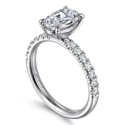 Clearance Gabriel & Co. Winslow - 18K White Gold Oval Diamond Engagement Ring