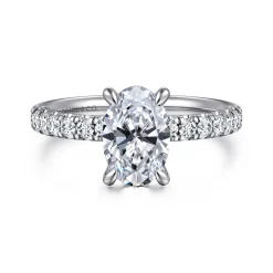 Sale Gabriel & Co. Winslow - 14K White Gold Oval Diamond Engagement Ring
