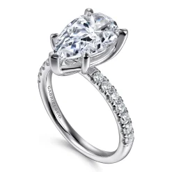 Outlet Gabriel & Co. Winslow - 14K White Gold Pear Shape Diamond Engagement Ring