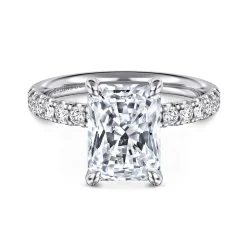 Discount Gabriel & Co. Winslow - 14K White Gold Radiant Cut Diamond Engagement Ring
