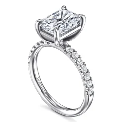 Discount Gabriel & Co. Winslow - 14K White Gold Radiant Cut Diamond Engagement Ring