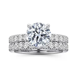 Outlet Gabriel & Co. Winslow - 14K White Gold Round Diamond Engagement Ring
