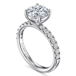 Outlet Gabriel & Co. Winslow - 14K White Gold Round Diamond Engagement Ring