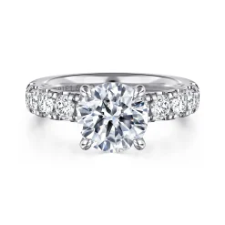 Outlet Gabriel & Co. Winslow - 14K White Gold Round Diamond Engagement Ring