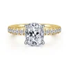 Hot Gabriel & Co. Winslow - 14K White-Yellow Gold Elongated Cushion Diamond Engagement Ring