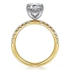 Gabriel & Co. Winslow - 14K White-Yellow Gold Emerald Cut Diamond Engagement Ring