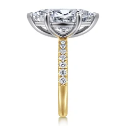 Best Gabriel & Co. Winslow - 14K White-Yellow Gold Marquise Shape Diamond Engagement Ring