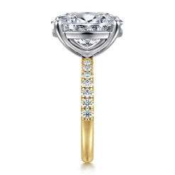 Best Gabriel & Co. Winslow - 14K White-Yellow Gold Oval Diamond Engagement Ring