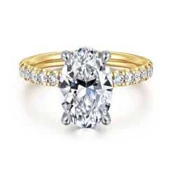 Outlet Gabriel & Co. Winslow - 14K White-Yellow Gold Oval Diamond Engagement Ring