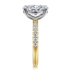 Outlet Gabriel & Co. Winslow - 14K White-Yellow Gold Oval Diamond Engagement Ring
