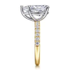 Sale Gabriel & Co. Winslow - 14K White-Yellow Gold Pear Shape Diamond Engagement Ring