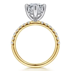 Sale Gabriel & Co. Winslow - 14K White-Yellow Gold Pear Shape Diamond Engagement Ring