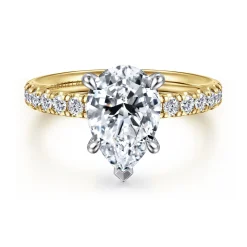 Gabriel & Co. Winslow - 14K White-Yellow Gold Pear Shape Diamond Engagement Ring
