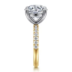 Discount Gabriel & Co. Winslow - 14K White-Yellow Gold Round Diamond Engagement Ring