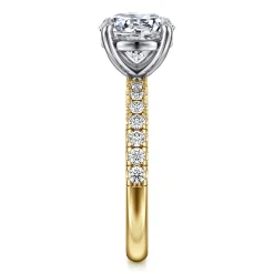 Online Gabriel & Co. Winslow - 14K White-Yellow Gold Round Diamond Engagement Ring