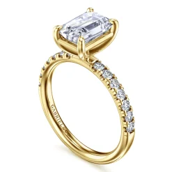 Hot Gabriel & Co. Winslow - 14K Yellow Gold Emerald Cut Diamond Engagement Ring