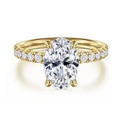 Best Gabriel & Co. Winslow - 14K Yellow Gold Oval Diamond Engagement Ring