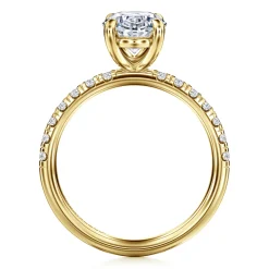 Best Gabriel & Co. Winslow - 14K Yellow Gold Oval Diamond Engagement Ring
