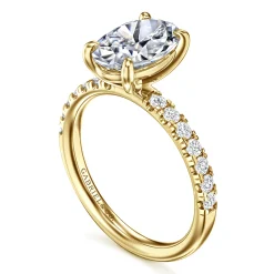 Best Gabriel & Co. Winslow - 14K Yellow Gold Oval Diamond Engagement Ring