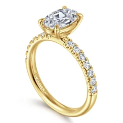 Discount Gabriel & Co. Winslow - 14K Yellow Gold Oval Diamond Engagement Ring