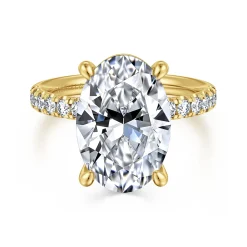 Discount Gabriel & Co. Winslow - 14K Yellow Gold Oval Diamond Engagement Ring