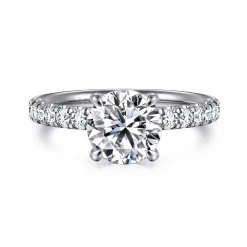 Discount Gabriel & Co. Winslow - Platinum Round Shape Diamond Engagement Ring