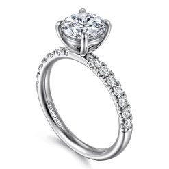 Discount Gabriel & Co. Winslow - Platinum Round Shape Diamond Engagement Ring