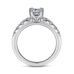 Best Gabriel & Co. Wyatt - 14K White Gold Emerald Cut Diamond Engagement Ring