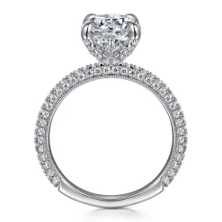 Best Gabriel & Co. Xenia - 14K White Gold Round Diamond Engagement Ring