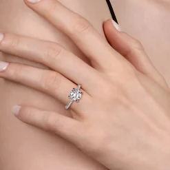 Best Gabriel & Co. Xenia - 14K White Gold Round Diamond Engagement Ring