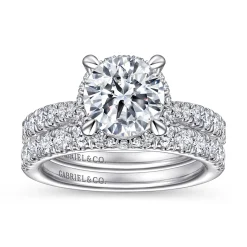 Best Gabriel & Co. Yelena - 14K White Gold Diamond Engagement Ring