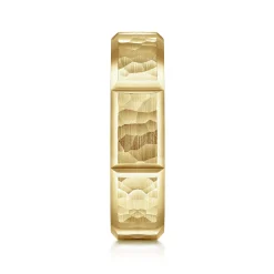 Outlet Gabriel & Co. Zachary - 14K Yellow Gold 6mm - Men's Wedding Band with Hammered Stations