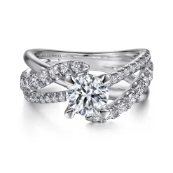 Gabriel & Co. Zaira - 14K White Gold Round Diamond Engagement Ring