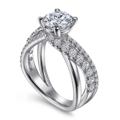 Online Gabriel & Co. Zaira - 14K White Gold Round Diamond Engagement Ring