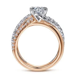 Clearance Gabriel & Co. Zaira - 14K White-Rose Gold Round Diamond Engagement Ring
