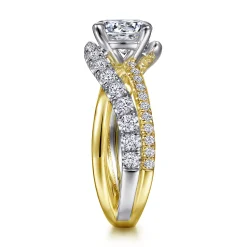 Gabriel & Co. Zaira - 14K White-Yellow Gold Bypass Diamond Engagement Ring